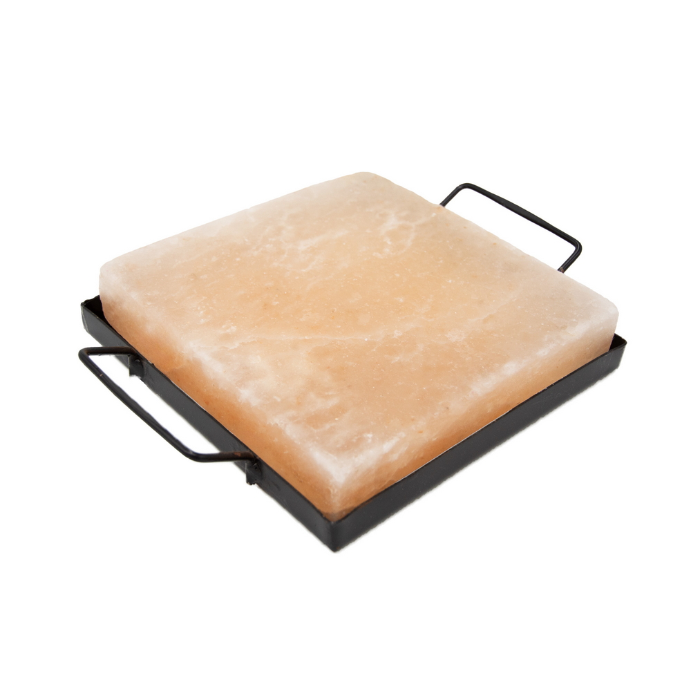 Supporto in metallo con manici per Piastra da cottura di Sale Himalayano 20×20 cm - Foto 1