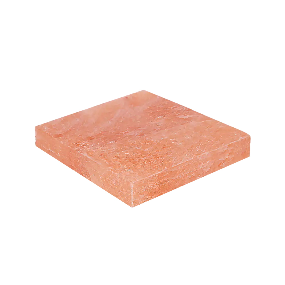 Foto principale Mattonella di Sale Himalayano Rosa naturale 10x10x2,5 cm con lato liscio per rivestimenti e grotte di Sale